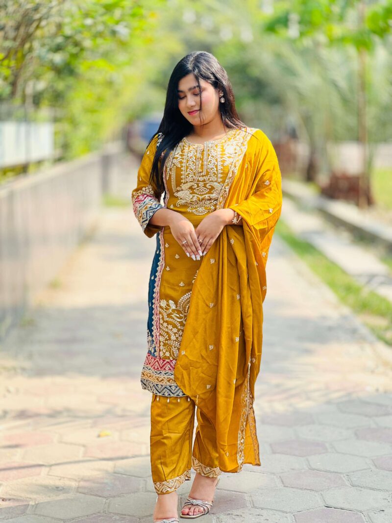 জর্জেট এমব্রয়ডারি ফোর পিস - Image 3