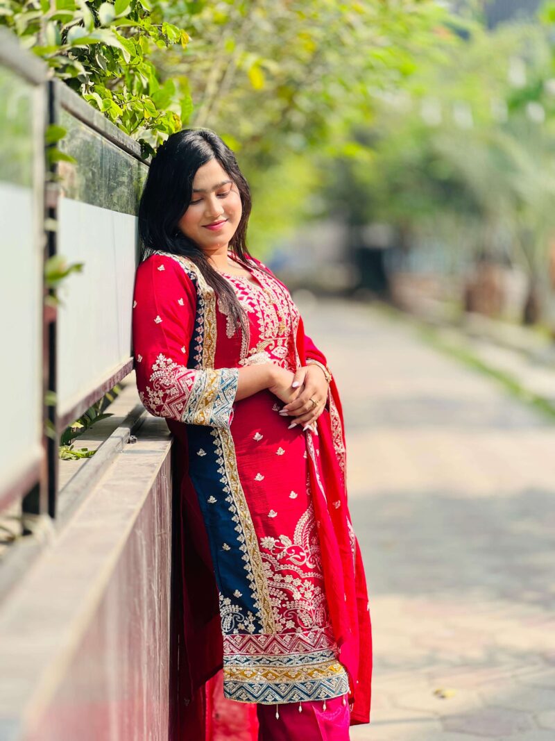 জর্জেট এমব্রয়ডারি ফোর পিস - Image 3