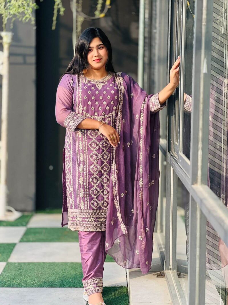 জর্জেট এমব্রয়ডারি ফোর পিস