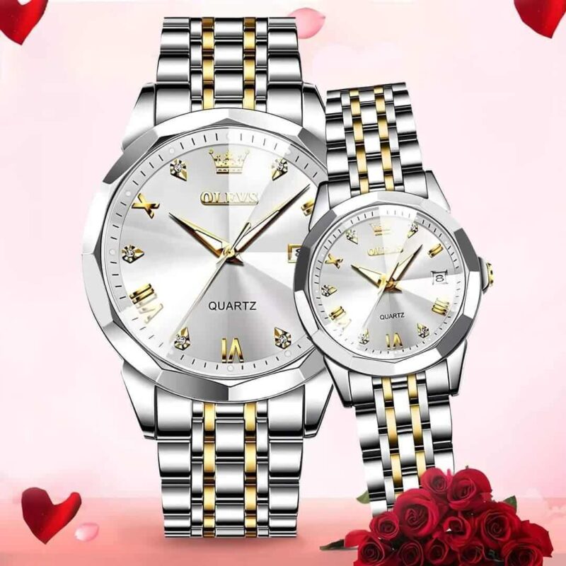 OLEVS Luxury Couple Watch (With Box)